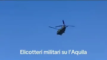 Sorvolo di elicotteri militari su l’Aquila, in vista delle celebrazioni di maggio…